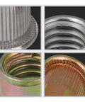 Solid Flat Head Threaded Insert Nut With Knurled Body close-up showing internal threading and knurled design for secure installations.