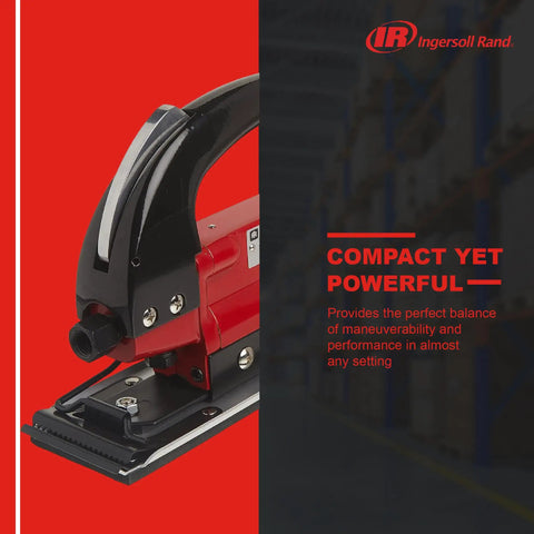 Close-up of Straight Line Air Sander With 2.75 Inch Pad And 17.5 Inch Pad Length, 3000 SPM Twin Piston Power for heavy jobs