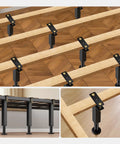 Adjustable Metal Bed Support Legs and Heavy Duty Risers Six Piece Kit - carbon steel construction reinforcing slat frames.
