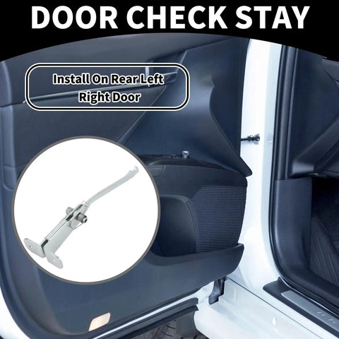 Opel Vivaro A Door Check Strap Rear Door Hinges, Adjustable Opening Angles, heavy-duty metal in car door close-up