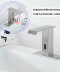 Brushed Nickel Automatic Sensor Touchless Bathroom Sink Faucet With Drain Assembly Vanity Waterfall Hands Free Tap Temperature Mixer Control Box And Hot Cold Hoses Included For Easy Setup mounted on a counter