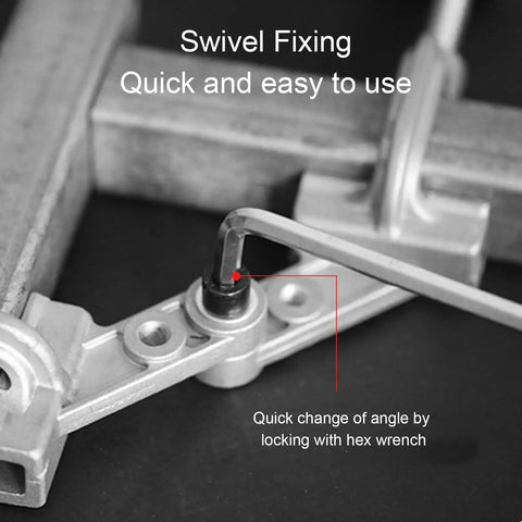 Double Handle Pipe Clamp Aluminum Die Cast Quick Release Right Angle Corner Clamp with hex wrench for adjustment