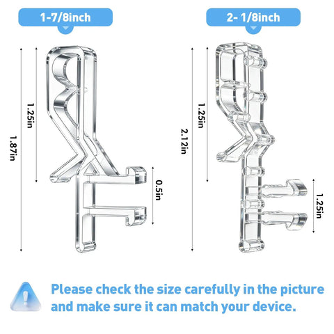 Heavy Duty Valance Clips For Window Blinds 22 Piece Set Featuring Hidden Channel Cover Hardware two sizes clear clips measured side by side.