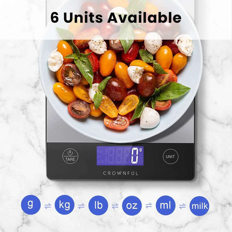 Digital Kitchen Scale 33lb Capacity, Rechargeable 304 Stainless Steel Food Scale With Type C Charging, Big LCD Display showing units