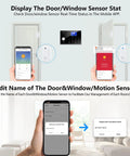 DIY WiFi Home Security Alarm System Kit With 12 Piece Bundle Including Motion Detectors, Door Sensors, Remote, Siren And App Alerts, Alexa And Google Compatible, No Monthly Fee, Works With Smart Life App, Ideal For Home Villa And Family Safety, app sensor status screen