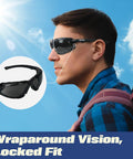 All Day Comfort Anti Fog Safety Goggles With Foam Seal And Adjustable Strap UV Protection Scratch Resistant ANSI Z87.1 eye gear worn outdoors