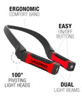 Anywear Neck Light For Hands Free Lighting With Four Modes From 50 To 200 Lumens featuring ergonomic comfort band and dual beams