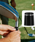 12 Pack Black Golf Iron Ferrules With Single Silver Ring For 0.335 Inch Shafts Replacement Durable Plastic Club Ferrules in use