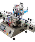 Slick Automatic Desktop Labeler With Heavy Duty Chain Conveyor Fast Track Setup for smooth labeling of round square bottles.