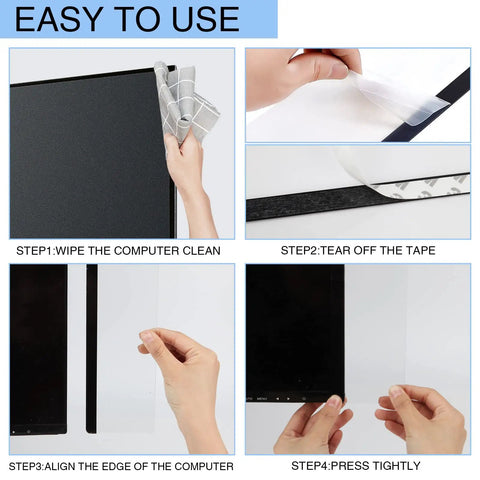Step-by-step installation guide for Transparent Monitor Memo Board Set, 2 Pack Slick Acrylic Side Panels For Office And Home Desktops