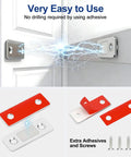 Ultra Thin Stainless Steel Cabinet Magnetic Catch Set Of 6 With Adhesive Drawer Latch Closures for Sliding Doors and Kitchen Closets