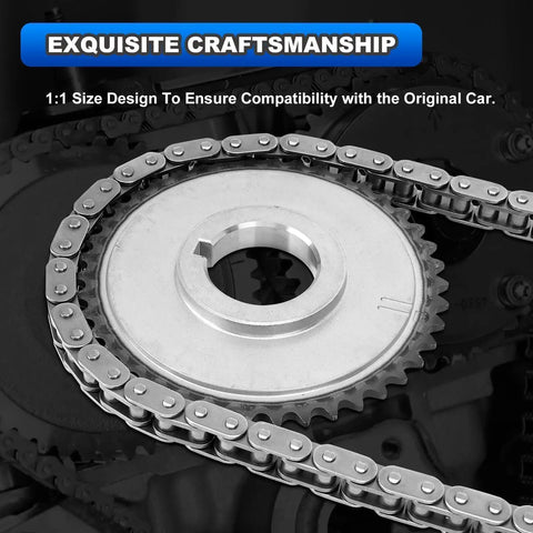Close-up of Drop In Ready Timing Chain Kit With Guide Tensioner Crankshaft Phaser And Sprocket For 2.0L 2.2L 2.4L GM Engines