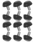 Heavy Duty M8 Adjustable Furniture Leveling Feet With Screw-In Legs, 12 Pack, black plastic and metal protectors for tables
