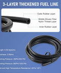 3-layer thickened fuel line from 12V Electric Fuel Pump Kit Plug And Play, Low Pressure 3 To 6 PSI With Fuel Filters, 10 Hose Clamps