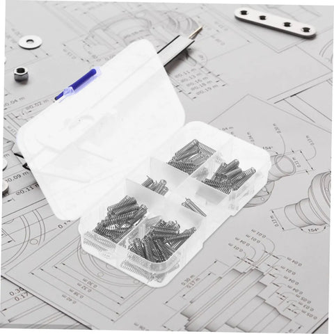 Get Your Hands On These 100 Pc Mini Stainless Steel Compression Springs, A Total Badass Kit For DIY Mechanics And Home Repairs That Makes Fixing Doors Cars And Metal Gadgets Super Easy And Quick.. 100-piece stainless steel spring kit in plastic organizer