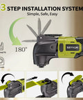 Cordless Brushless Oscillating Tool Kit With 20500 OPM 4 Degree Oscillating Angle Six Variable Speeds 20V Battery Powered demonstrating 3 step installation system