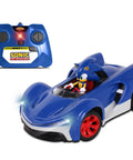 Sonic The Hedgehog RC Car With Turbo Boost, 2.4GHz Wireless Remote, Working Lights, Adjustable Front Wheel Alignment, Totally Fun Toy For Kids Ages 6 And Up