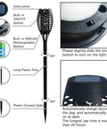 Diagram of Upgraded 10 Pack Solar Torch Lights Outdoor With Realistic Flickering Flames Waterproof Solar Powered Tiki Torches components.