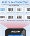 Wireless Barcode Scanner Portable Inventory Tool 1D 2D PDF417 Handheld With 2.8 Inch LCD Screen Data Collector and various barcodes