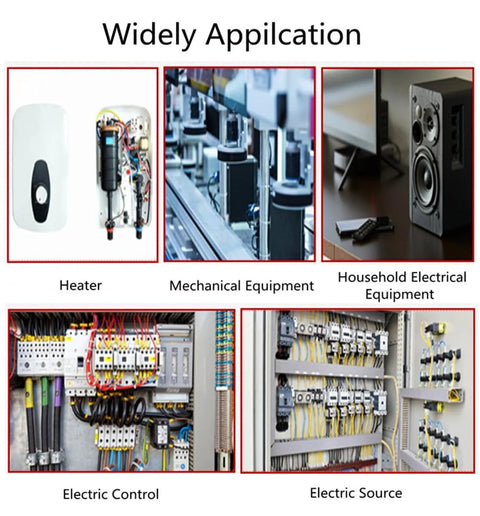 4Pcs porcelain ceramic terminal blocks for high-temp insulation, shown among heater, mechanical equipment, and control panels.