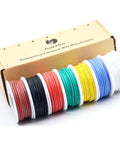 20 AWG Silicone Hookup Wire Kit With 7 Colorful Spools, Each 23 Feet Long, Stranded Tinned Copper for DIY Electronics