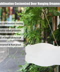 4 Pack 10 Inch Sublimation Door Signs Blanks Aluminum Double Sided Wall Hanging Ornaments in green garden setting