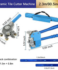 Pro-Grade Tile Cutter Tool For Ceramic And Porcelain Tiles, Heavy-Duty, Long Length From 87 To 150 Inches, dimensions