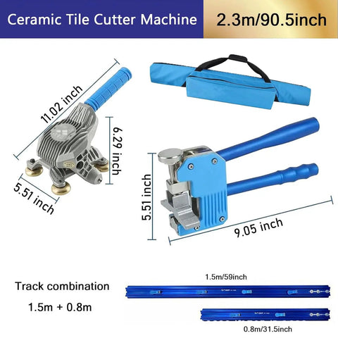 Pro-Grade Tile Cutter Tool For Ceramic And Porcelain Tiles, Heavy-Duty, Long Length From 87 To 150 Inches, dimensions