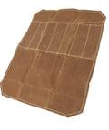 Flat view of Waxed Canvas Go-To Chef Knife Roll Bag For Camping And Travel Durable Water Resistant Knife Carrier With Secure Slots.