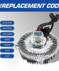 Heavy Duty Radiator Fan Clutch For Ram 2500 3500 4500 5500 6.7L Diesel 2013 2018 with replacement part codes on display.