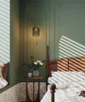 Bedroom with dark green removable peel and stick wallpaper contact paper dark green self adhesive vinyl roll for walls and cabinets