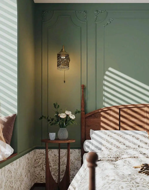 Bedroom with dark green removable peel and stick wallpaper contact paper dark green self adhesive vinyl roll for walls and cabinets