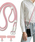 Pink 3 Pack Phone Lanyard Crossbody With Matching Color Pads And Spare Tabs, Tone On Tone Crossbody Neck Strap