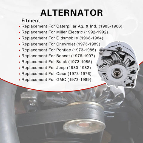 Chrome Replacement Alternator For Chevy Big Block And Small Block V8 105 Amp 1 Wire High Output RA00114 engine view