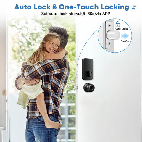 Keyless Entry Smart Door Lock With Handle Fingerprint Recognition Wifi Bluetooth Access Electronic Digital Deadbolt Auto Lock Alexa Compatible Easy Peasy Setup Top Shelf Craftsmanship For Modern Homes