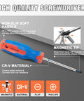 Phillips screwdriver from 21 Piece Magnetic Screwdriver Set With Cushion Grip Includes Phillips Slotted Torx Precision Drivers Pro Grade Quality