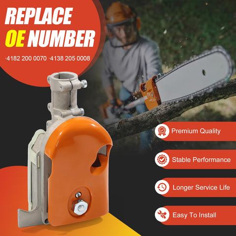 Gear Head Pole Saw Gearbox Replacement For HT73 HT75 HT100 HT101 HT130 HT131 HT250 KM90 KM110 KM130 FS85 Pruner Pole Cutter 3 8 Inch 6 Tooth Sprocket Replaces 4182 200 0070 4138 205 0008