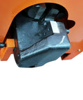 Close-up view of Jobsite Ready Heavy Duty Electric Rebar Bender And Cutter Combo 110V Foot Switch Rig mechanical components.
