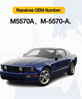 Blue Mustang car representing Mustang Front And Rear Jounce Bump Stop Kit Fits 2005 To 2014 Models V6 GT Shelby GT500 Replacement M5570A