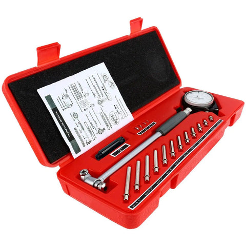 Dial Bore Gauge Set 2 To 6 Inch With 0.001 Inch Precision For Cylinder Wear Taper And Hole Measurement In Engines For Engine Builders Machinists Gearheads Tool Kit Includes Durable Carry Case, red case open