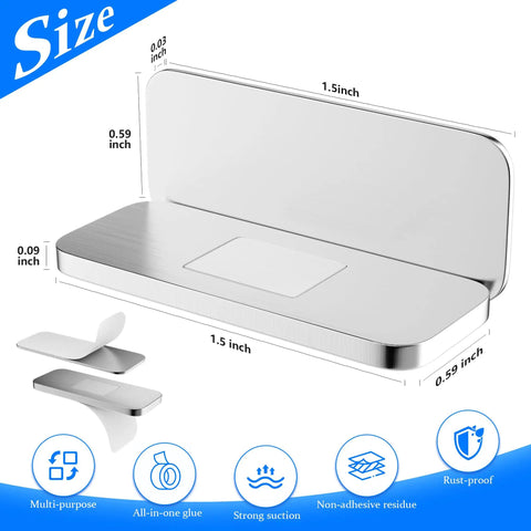 Ultra Slim Invisible Cabinet Door Magnets With High Adhesion No Drilling Required Strong Magnetic Catch size diagram