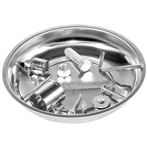 Round Magnetic Parts Tray With Heavy Duty Magnet Stainless Steel Workbench Organizer For Small Hardware And Tools Keeps Nuts Bolts And Screws