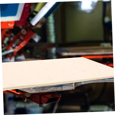 Heat Press Mat 14.96 By 11.41 Inches Wear-Resistant Sponge Pad in use on manual machine for even pressure and heat insulation