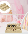 Straight Fire Nine Grid Watch Storage Tray With Plush Linen Cushion features three tiers holding four watches.