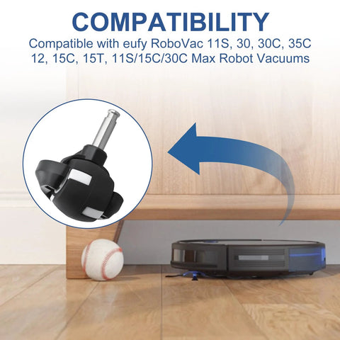 Front Wheel Swivel Caster Replacement For RoboVac Series Compatible With 11S MAX 15C MAX 25C MAX 30C MAX G30 G30 Edge G30 Hybrid