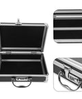 Heavy Duty Aluminum Tool Box With Secure Combination Lock, Boss Grade Hardware Organizer Case For Real Deal Mechanics, open view showing large interior storage and secure latch.
