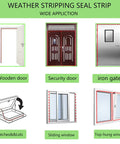 Heavy Duty Rubber Weather Stripping Seal For Doors And Windows Waterproof Self Adhesive Weatherstrip Soundproofing Gasket