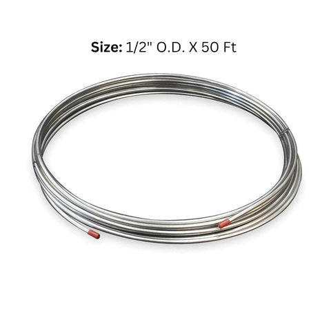 OD 50 Foot Stainless Steel Tubing Coil Type 316 316L Dual Certified for superior corrosion resistance in chloride environments.