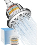 Filtered Shower Head With High Pressure Hard Water Friendly Water Softener 7 Settings Rain Shower Head That Removes Chlorine And Heavy Metals Using KDF55 Calcium Sulfite Vitamin C Filtration Chrome Finish
