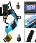 Heavy Duty 220V Electric Tapping Machine With Touch Screen For M3 To M16 Threading, showcasing digital display and servo motor, industrial use.